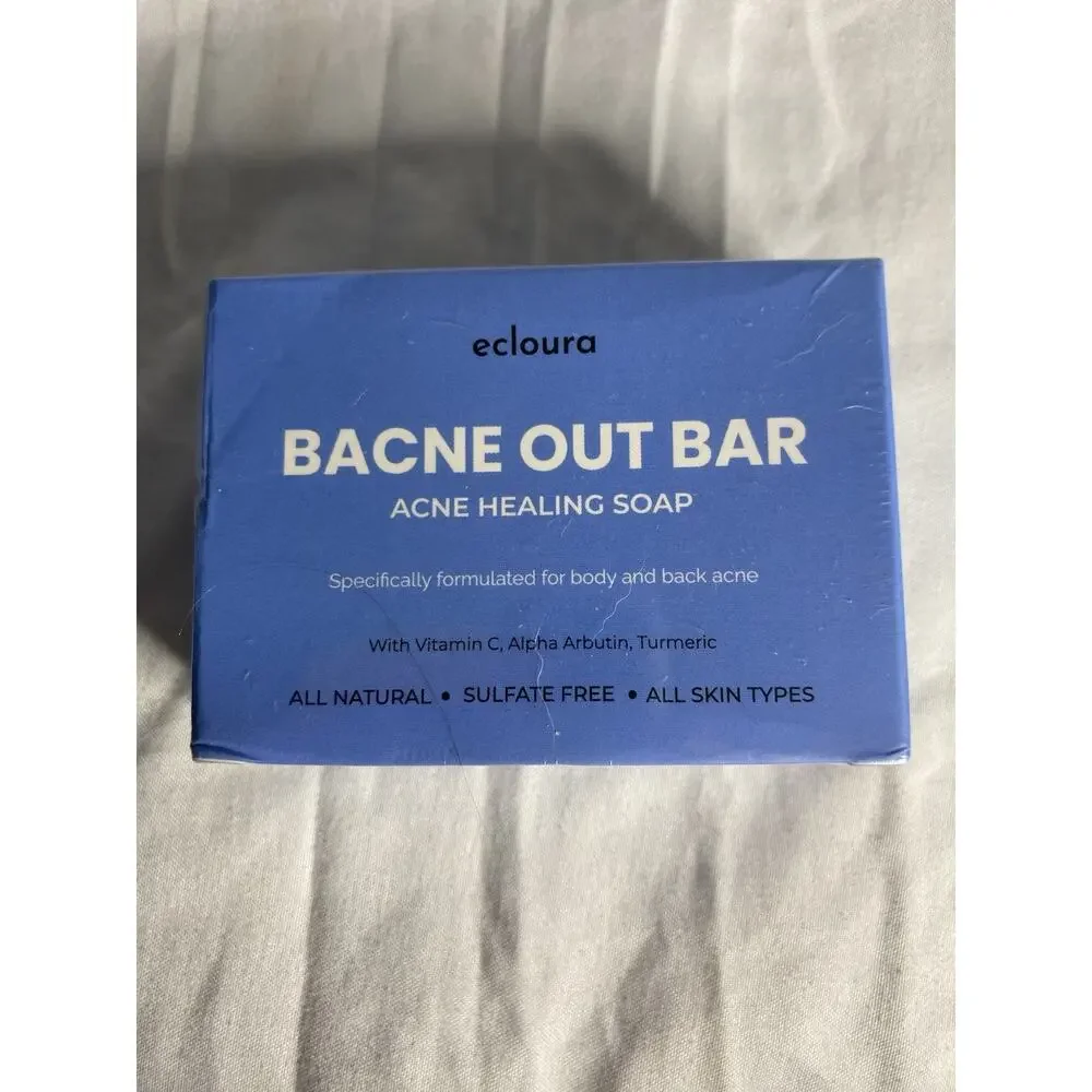 Ecloura Bacne Out Bar 3 Pack 100g Acne Body Soap + Exfoliating Back Scrubber